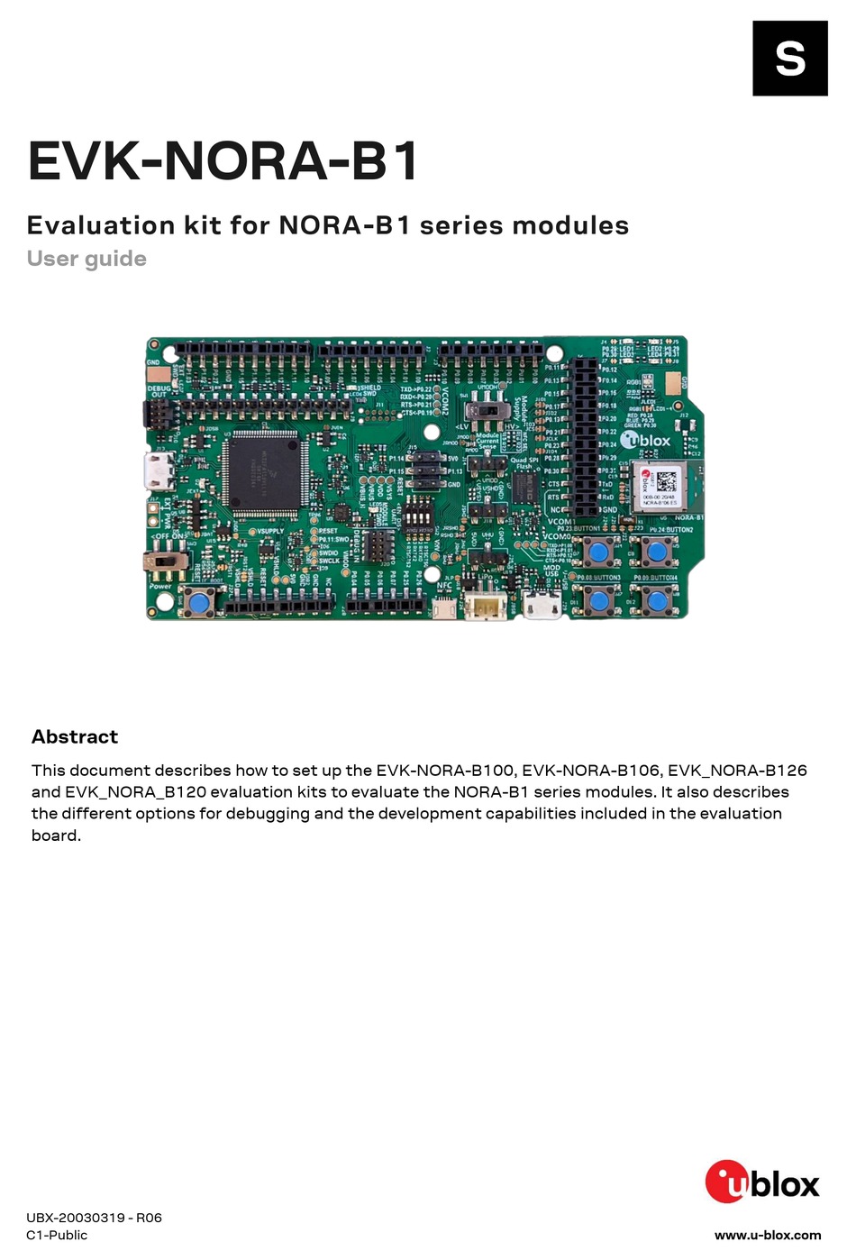 UBLOX EVK-NORA-B1 USER MANUAL Pdf Download | ManualsLib