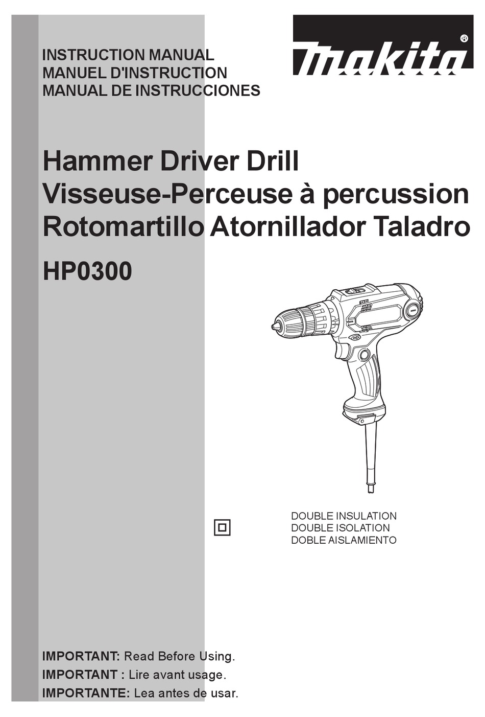 MAKITA HP0300 INSTRUCTION MANUAL Pdf Download | ManualsLib