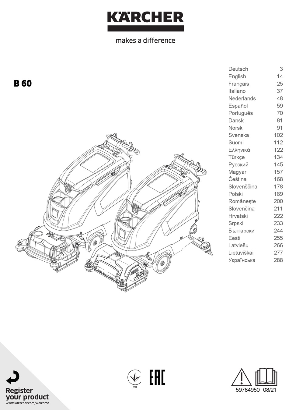 KÄRCHER B 60 MANUAL Pdf Download | ManualsLib