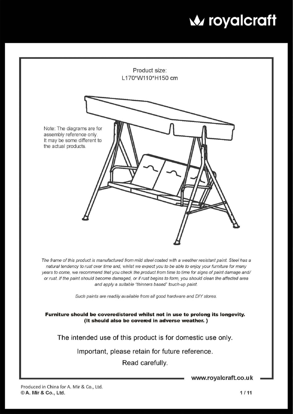 ROYALCRAFT CAIRO ASSEMBLY INSTRUCTIONS MANUAL Pdf Download | ManualsLib