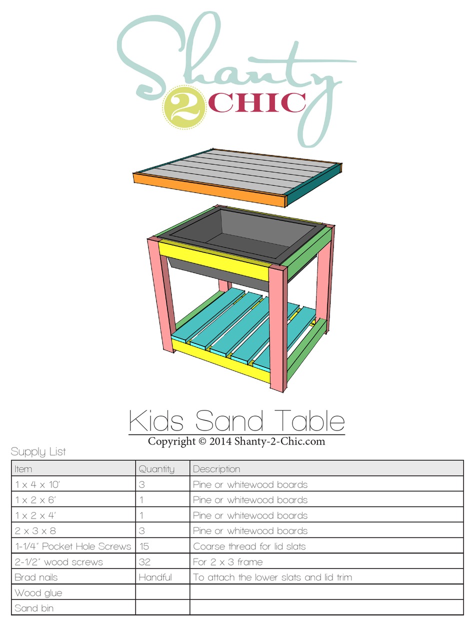 SHANTY 2 CHIC KIDS SAND TABLE MANUAL Pdf Download | ManualsLib