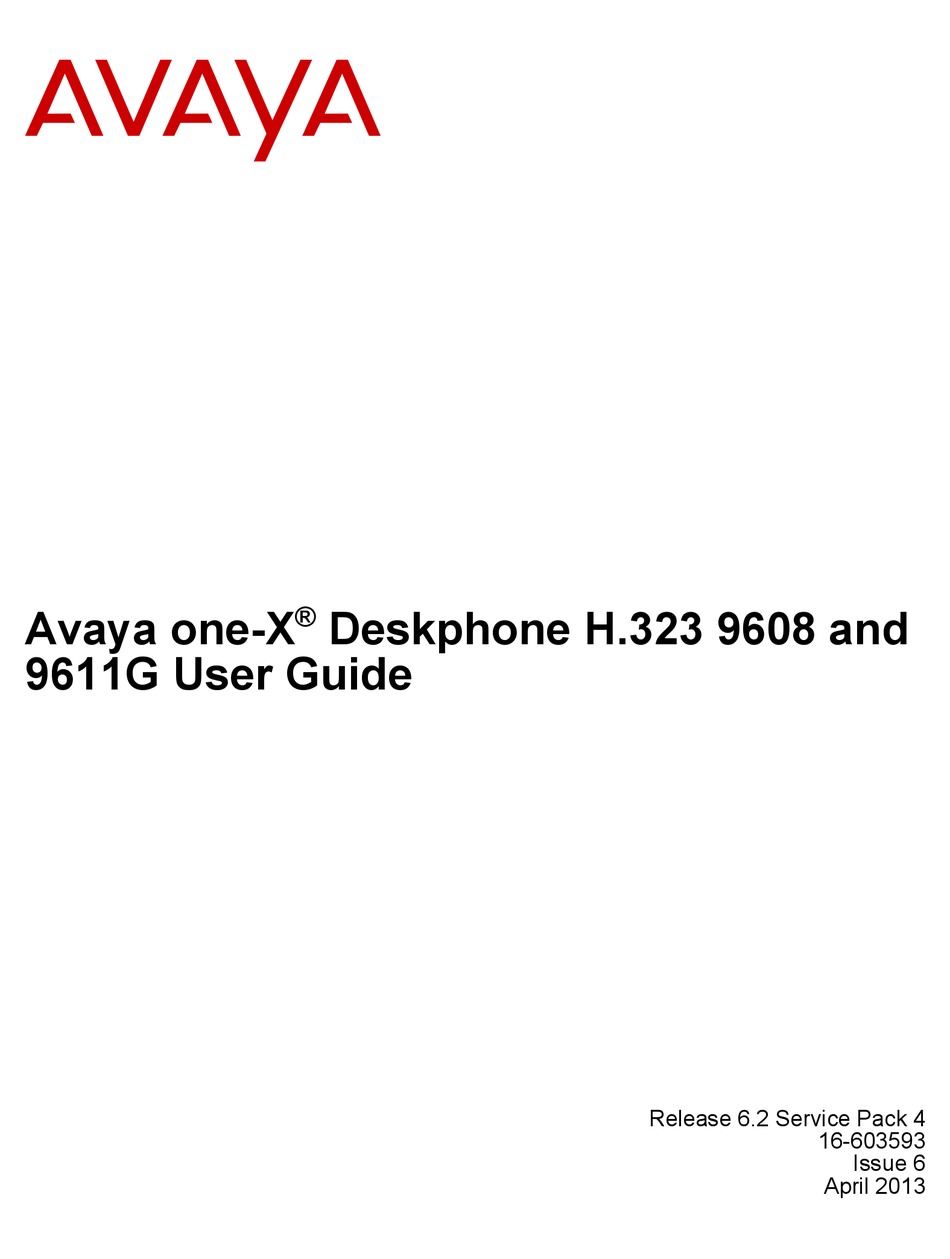 AVAYA ONE-X 9608 USER MANUAL Pdf Download | ManualsLib