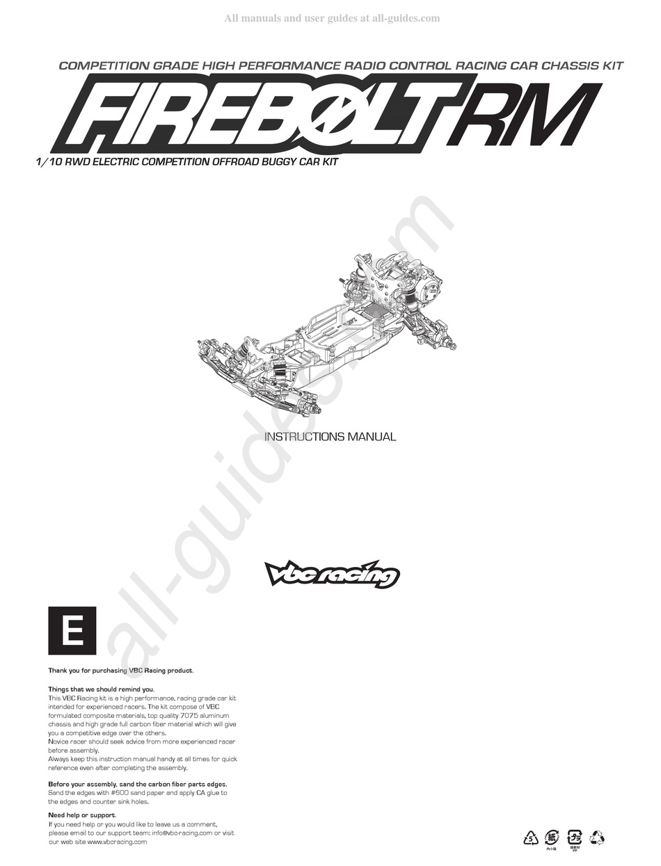 VBC RACING FIREBOLT RM INSTRUCTION MANUAL Pdf Download ManualsLib