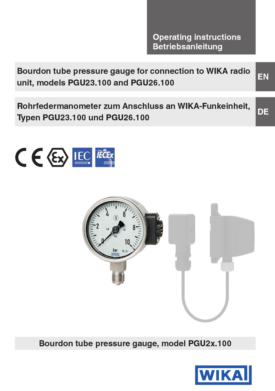 WIKA PGU23.100 OPERATING INSTRUCTIONS MANUAL Pdf Download ManualsLib