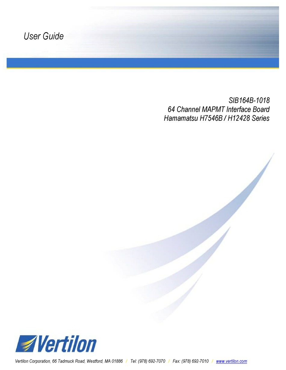 VERTILON SIB164B-1018 USER MANUAL Pdf Download | ManualsLib