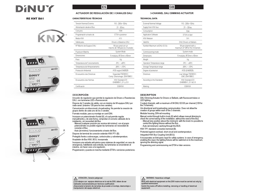 dinuy-knx-re-knt-da1-installation-pdf-download-manualslib