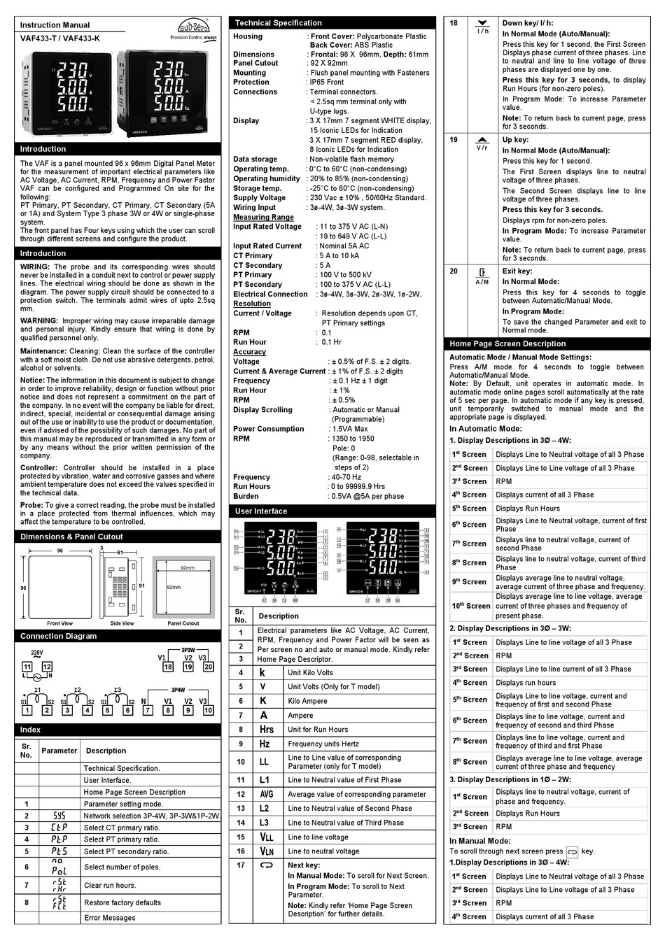 SUBZERO VAF433T INSTRUCTION MANUAL Pdf Download ManualsLib