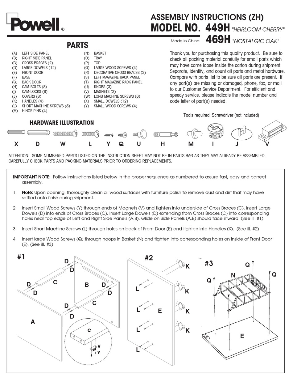 POWELL 449H ASSEMBLY INSTRUCTIONS Pdf Download ManualsLib