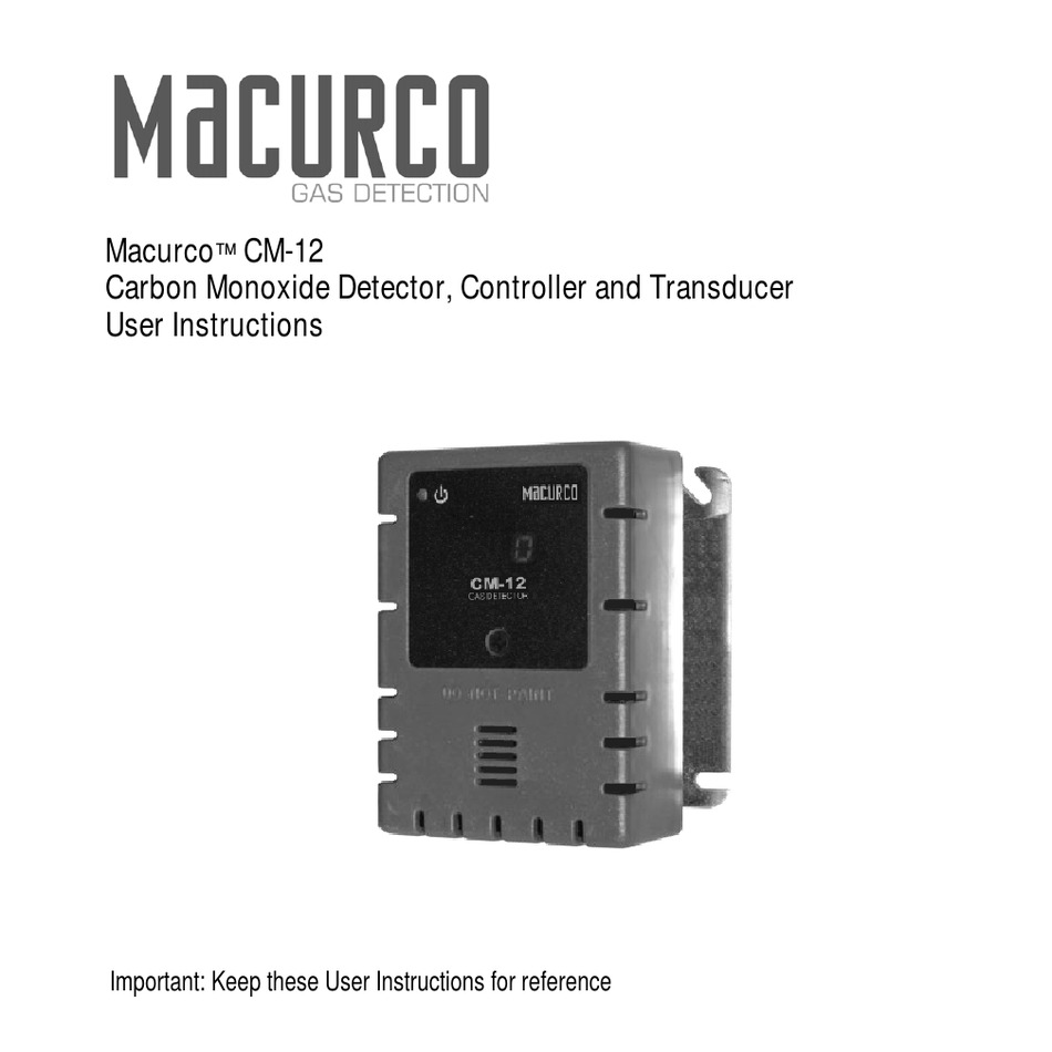 MACURCO CM12 USER INSTRUCTIONS Pdf Download ManualsLib