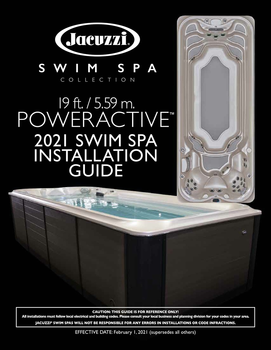 JACUZZI POWERACTIVE SWIM SPA SERIES INSTALLATION MANUAL Pdf Download