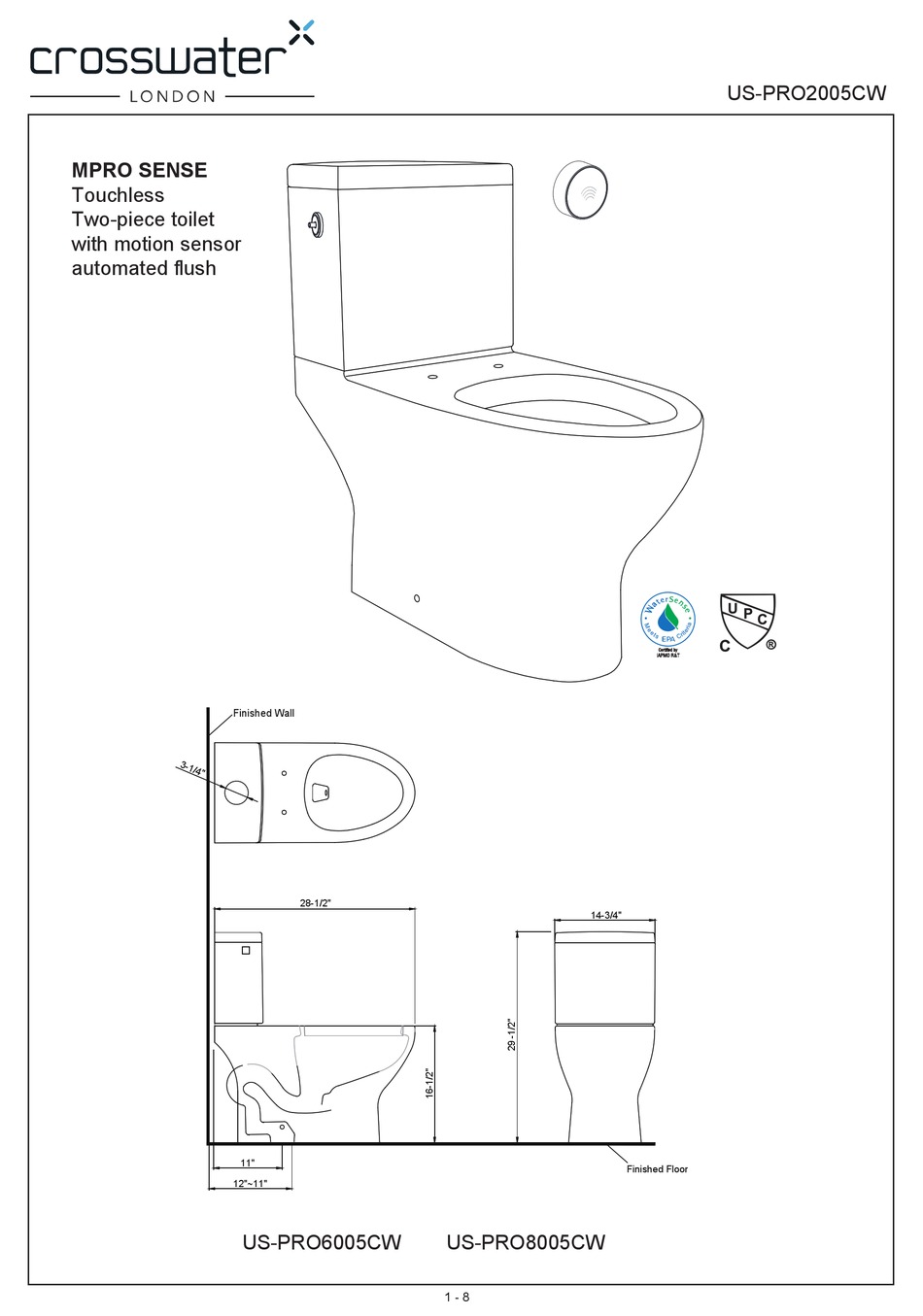 CROSSWATER MPRO SENSE USUSPRO6005CW MANUAL Pdf Download ManualsLib