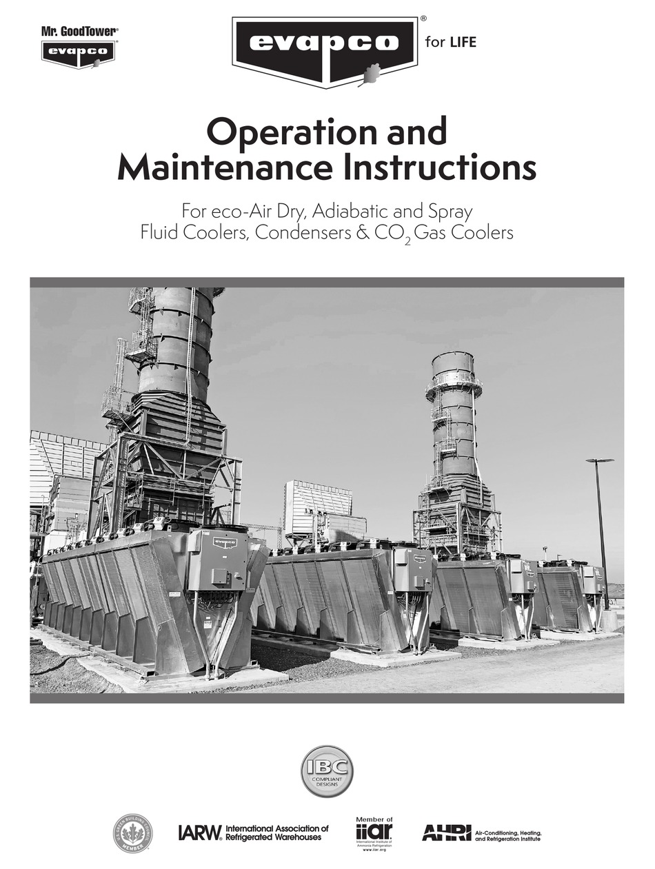 EVAPCO MR. GOODTOWER EAWFD SERIES ADDITIONAL INSTALLATION, OPERATION