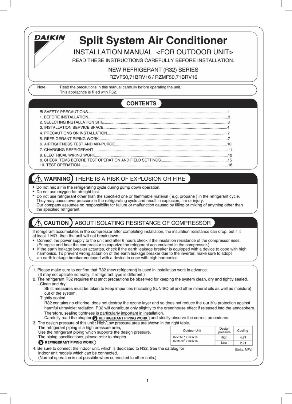 DAIKIN RZVF50 INSTALLATION MANUAL Pdf Download ManualsLib