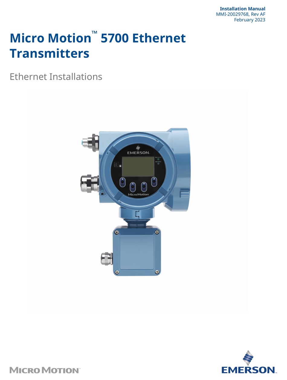 EMERSON MICRO MOTION 5700 INSTALLATION MANUAL Pdf Download ManualsLib