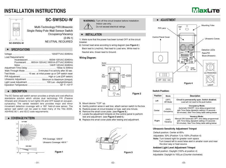 MAXLITE SCSWSDUW INSTALLATION INSTRUCTIONS Pdf Download ManualsLib