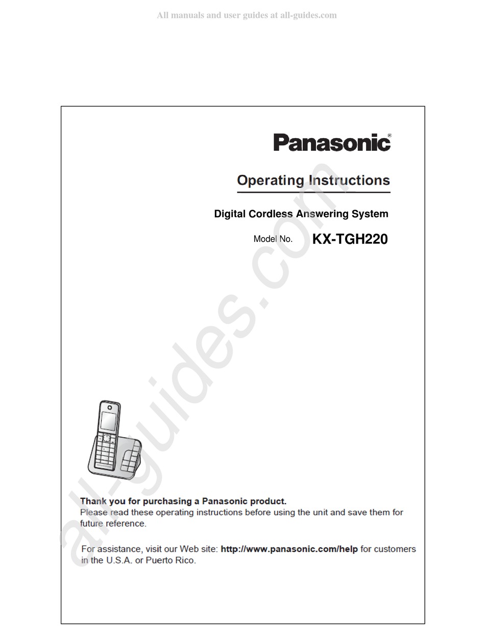 PANASONIC KX-TGH220 OPERATING INSTRUCTIONS MANUAL Pdf Download | ManualsLib