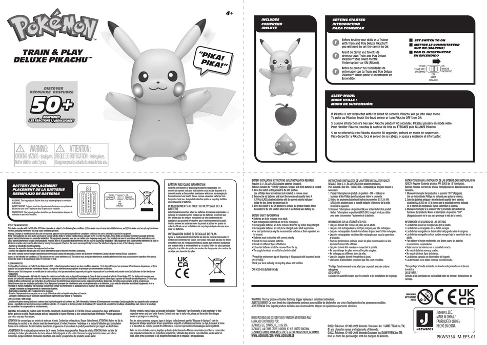 Pokémon - Train and Play - Deluxe Pikachu (PKW3330) 