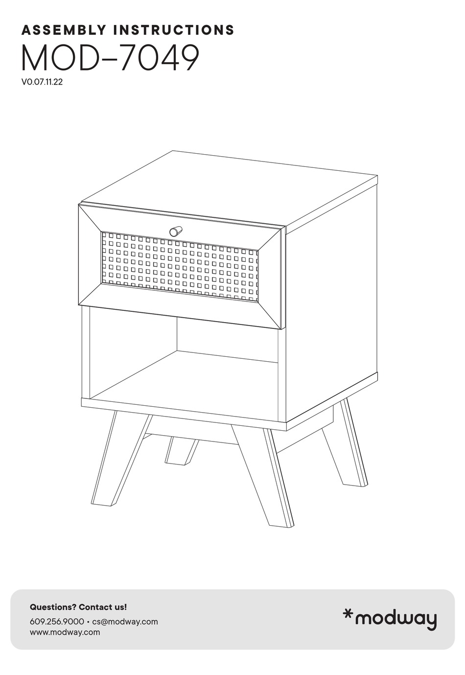 MODWAY SOMA MOD7049OAK ASSEMBLY INSTRUCTIONS MANUAL Pdf Download