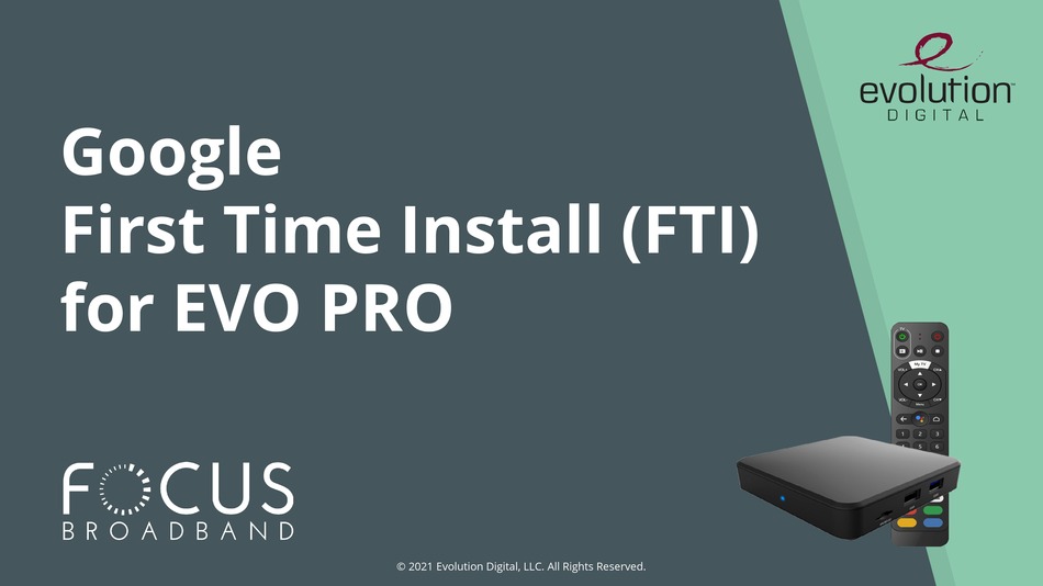 EVOLUTION DIGITAL EVO PRO FIRST TIME INSTALLATION Pdf Download ManualsLib