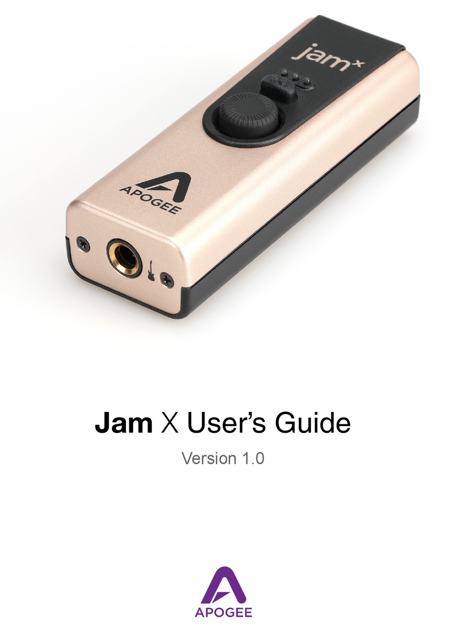 APOGEE JAM X USER MANUAL Pdf Download ManualsLib