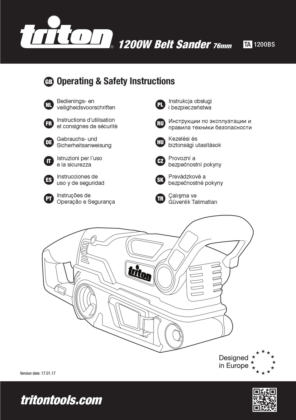 TRITON TA1200BS OPERATING/SAFETY INSTRUCTIONS MANUAL Pdf Download