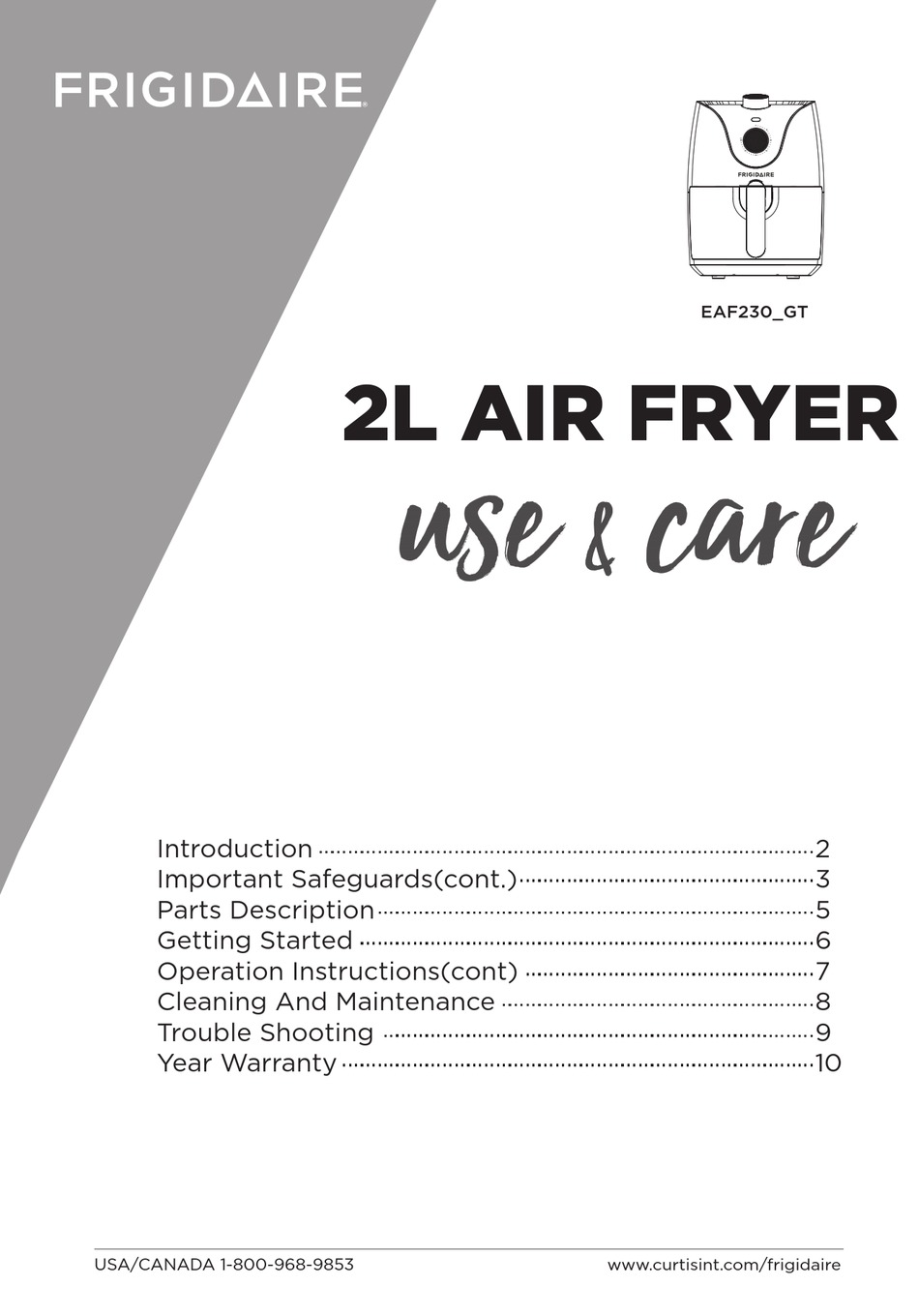FRIGIDAIRE EAF230 USE & CARE MANUAL Pdf Download ManualsLib