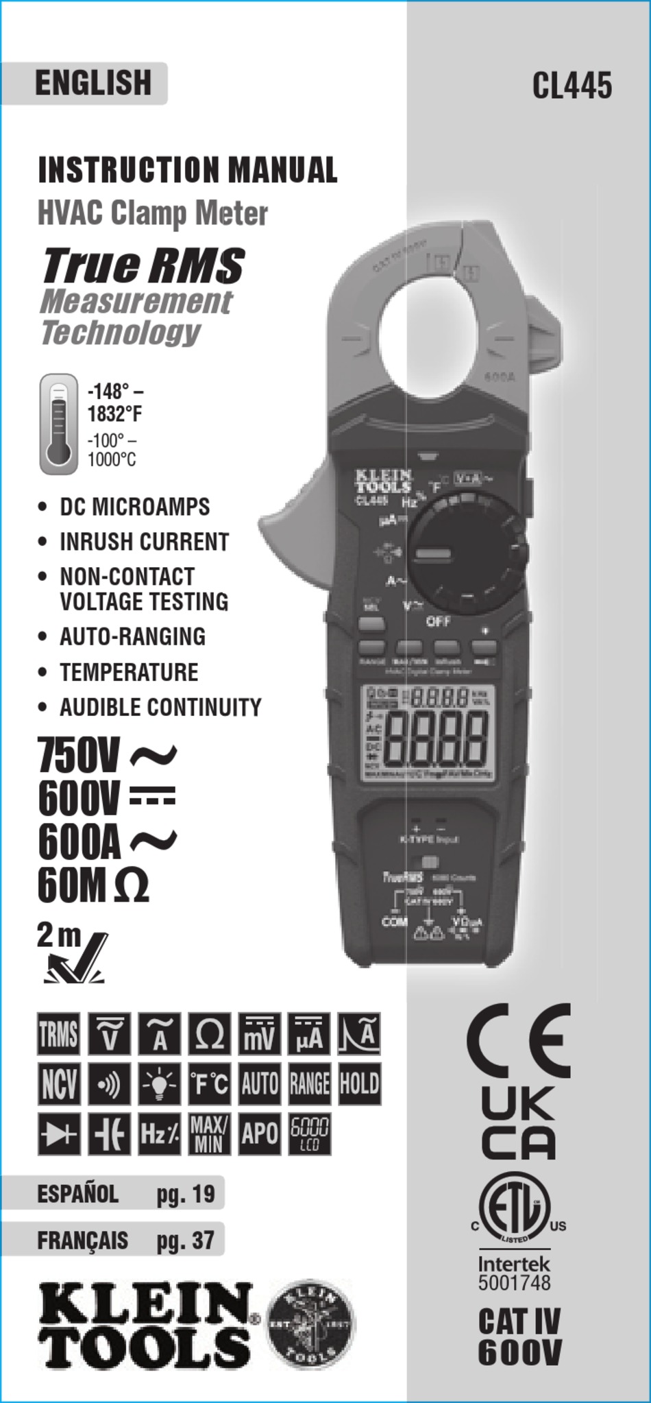 klein-tools-cl445-instruction-manual-pdf-download-manualslib