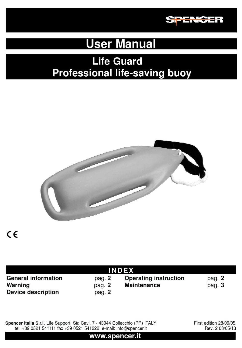 SPENCER LIFE GUARD USER MANUAL Pdf Download ManualsLib