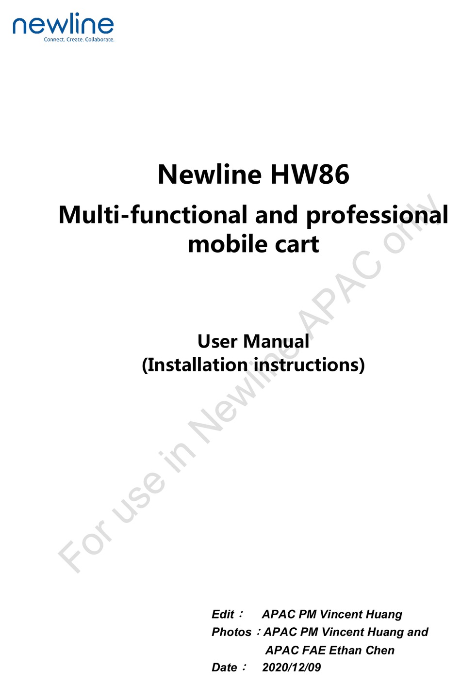 NEWLINE HW86 USER MANUAL Pdf Download ManualsLib