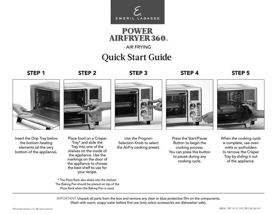 Emeril Lagasse Power Airfryer 360 Quick Start Manual Pdf Download Manualslib 2827