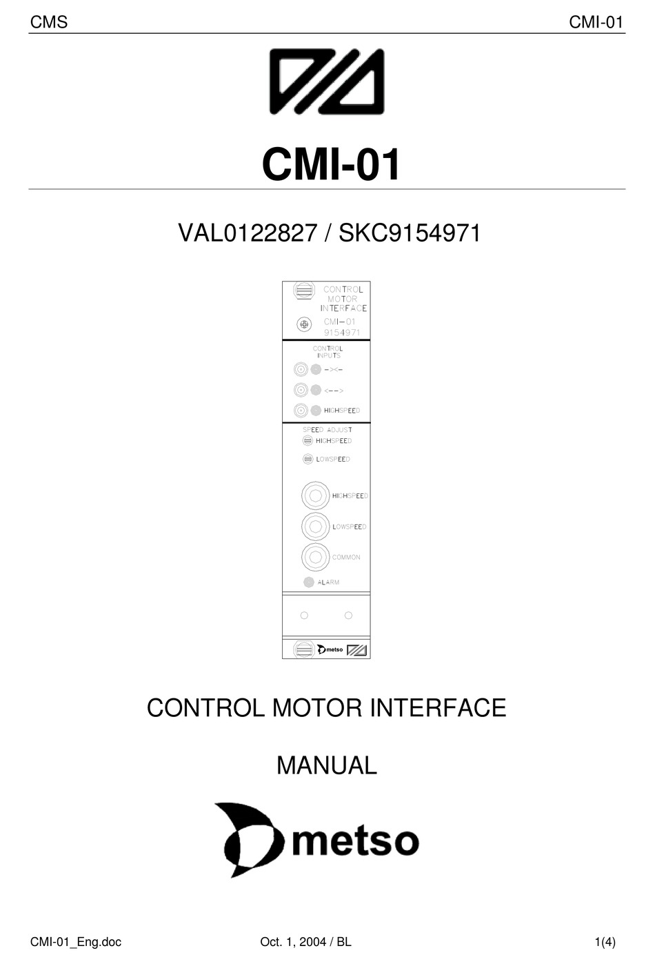 METSO CMI-01 MANUAL Pdf Download | ManualsLib