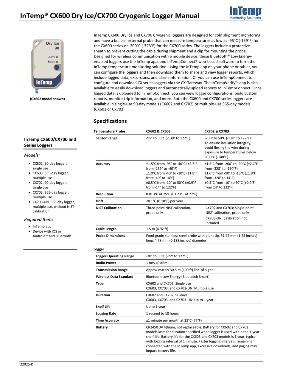 InTemp Bluetooth 365 Day Multiple-Use Temperature Data Logger