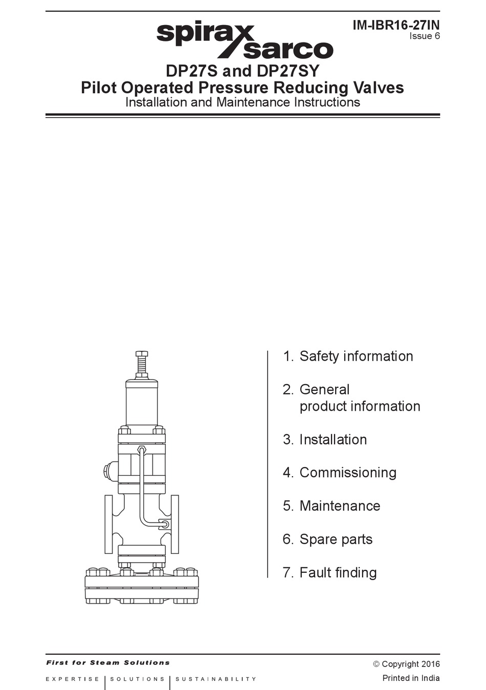 SPIRAX SARCO DP27S INSTALLATION AND MAINTENANCE INSTRUCTIONS MANUAL Pdf