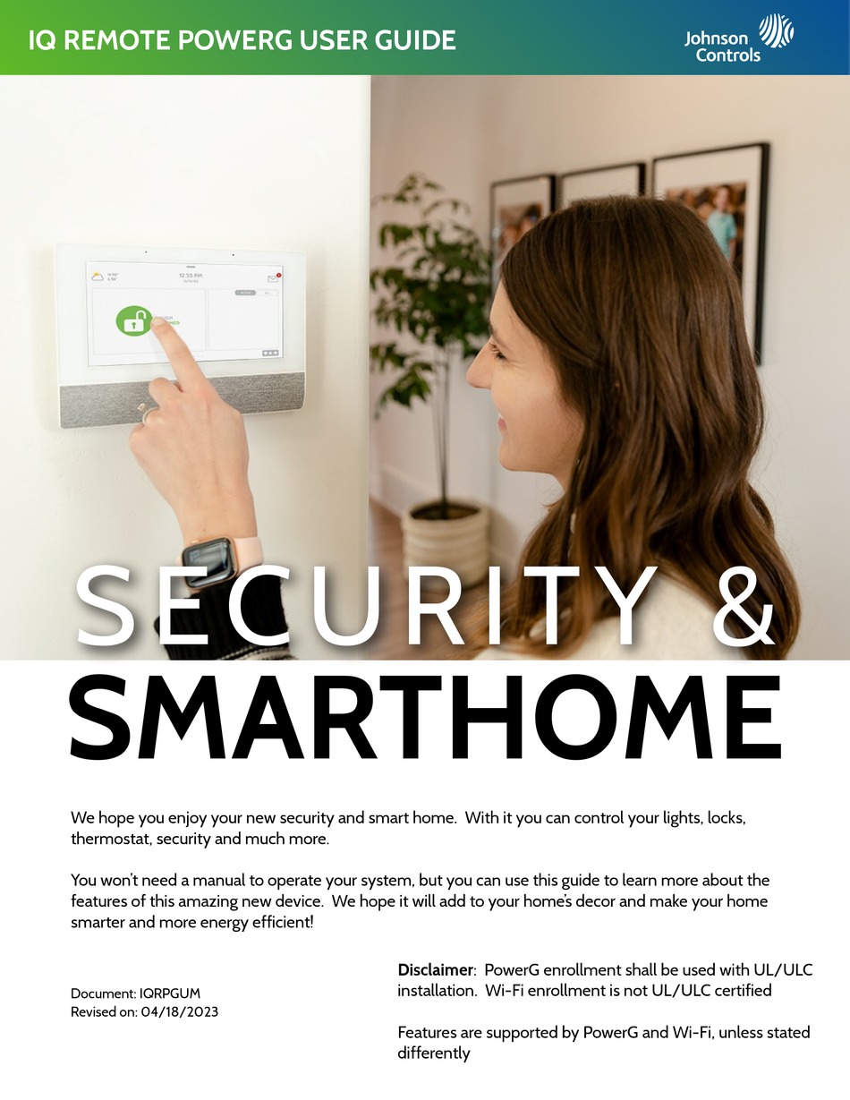 JOHNSON CONTROLS QOLSYS IQ REMOTE POWERG USER MANUAL Pdf Download