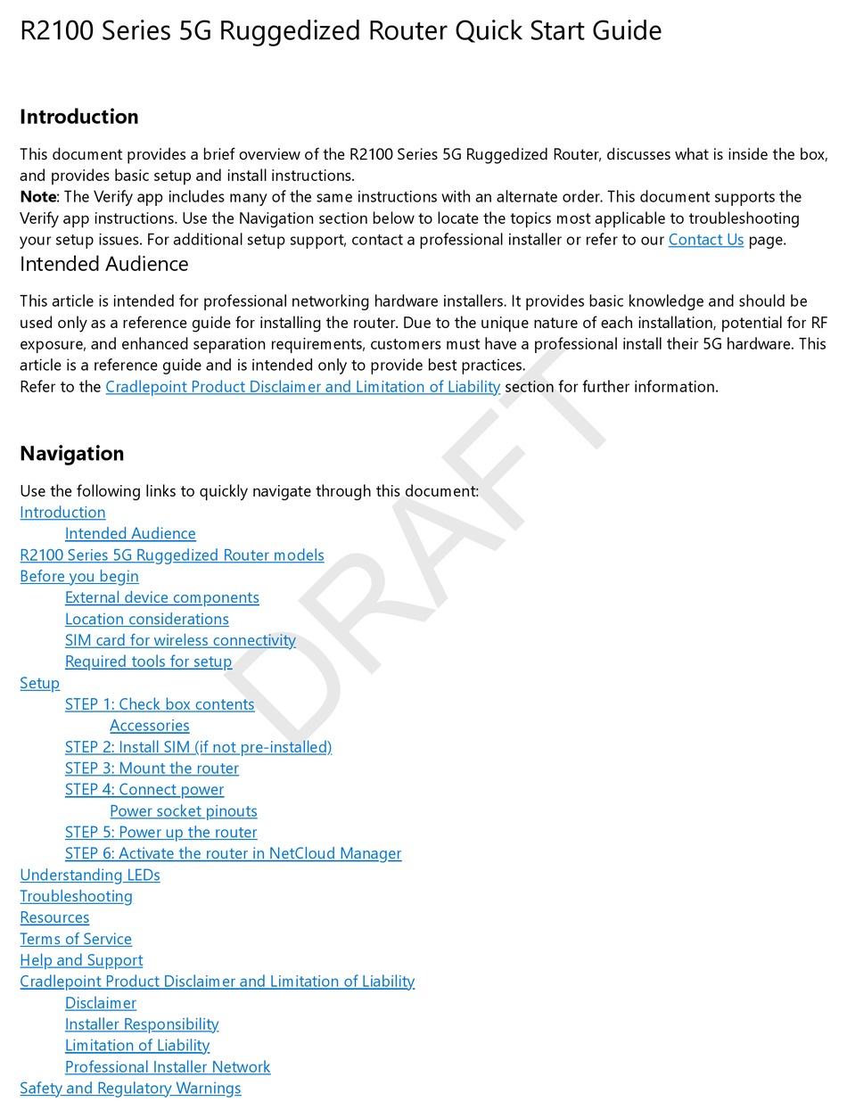 CRADLEPOINT R2100 SERIES QUICK START MANUAL Pdf Download ManualsLib
