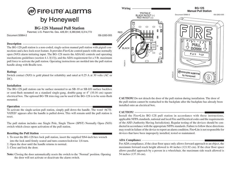 Honeywell Fire Lite Alarms Bg S Manual Pdf Download Manualslib