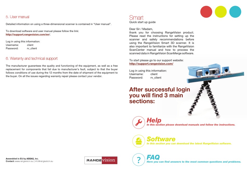 RANGEVISION SMART QUICK START UP MANUAL Pdf Download | ManualsLib