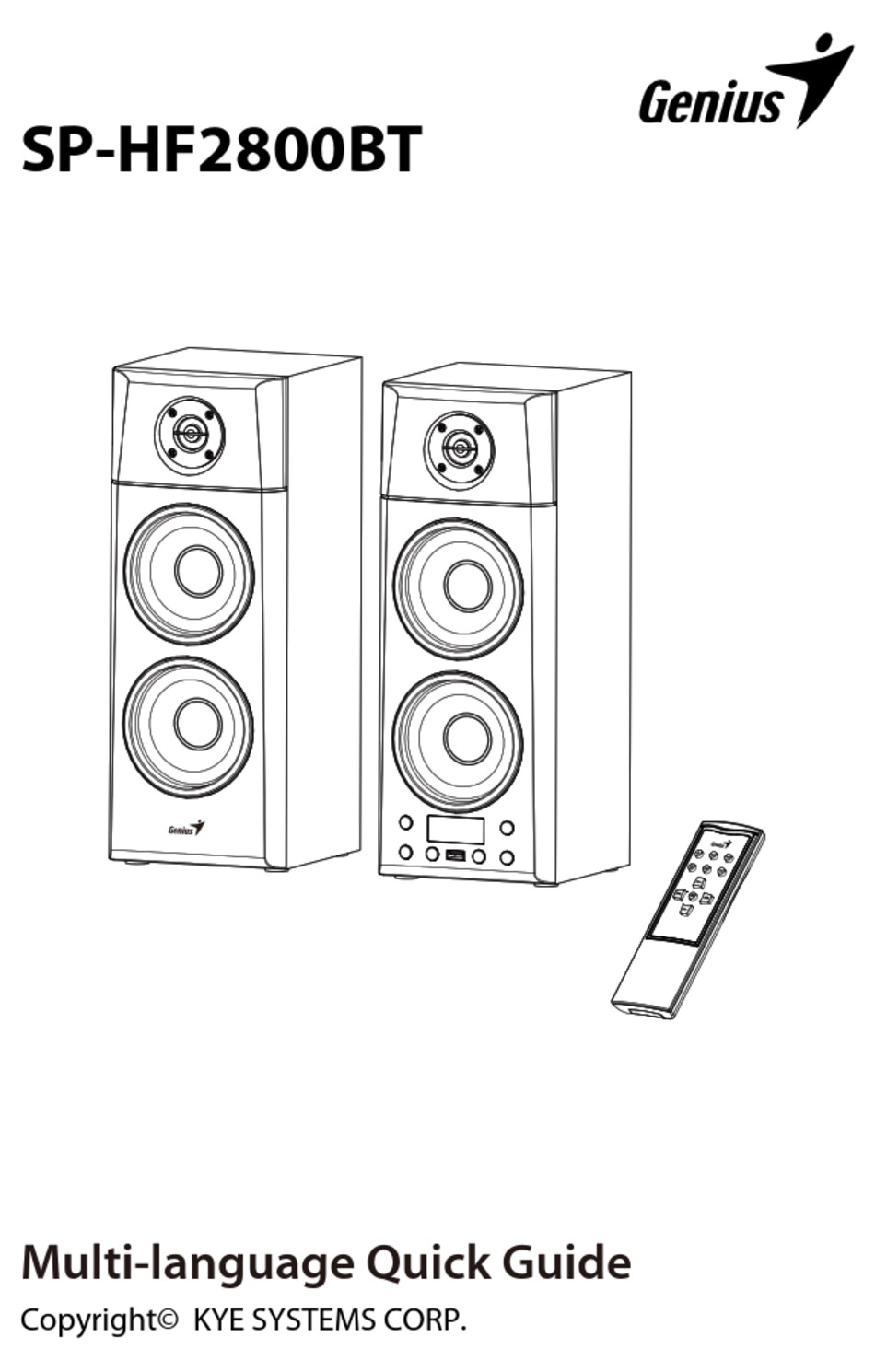 GENIUS SPHF2800BT QUICK MANUAL Pdf Download ManualsLib