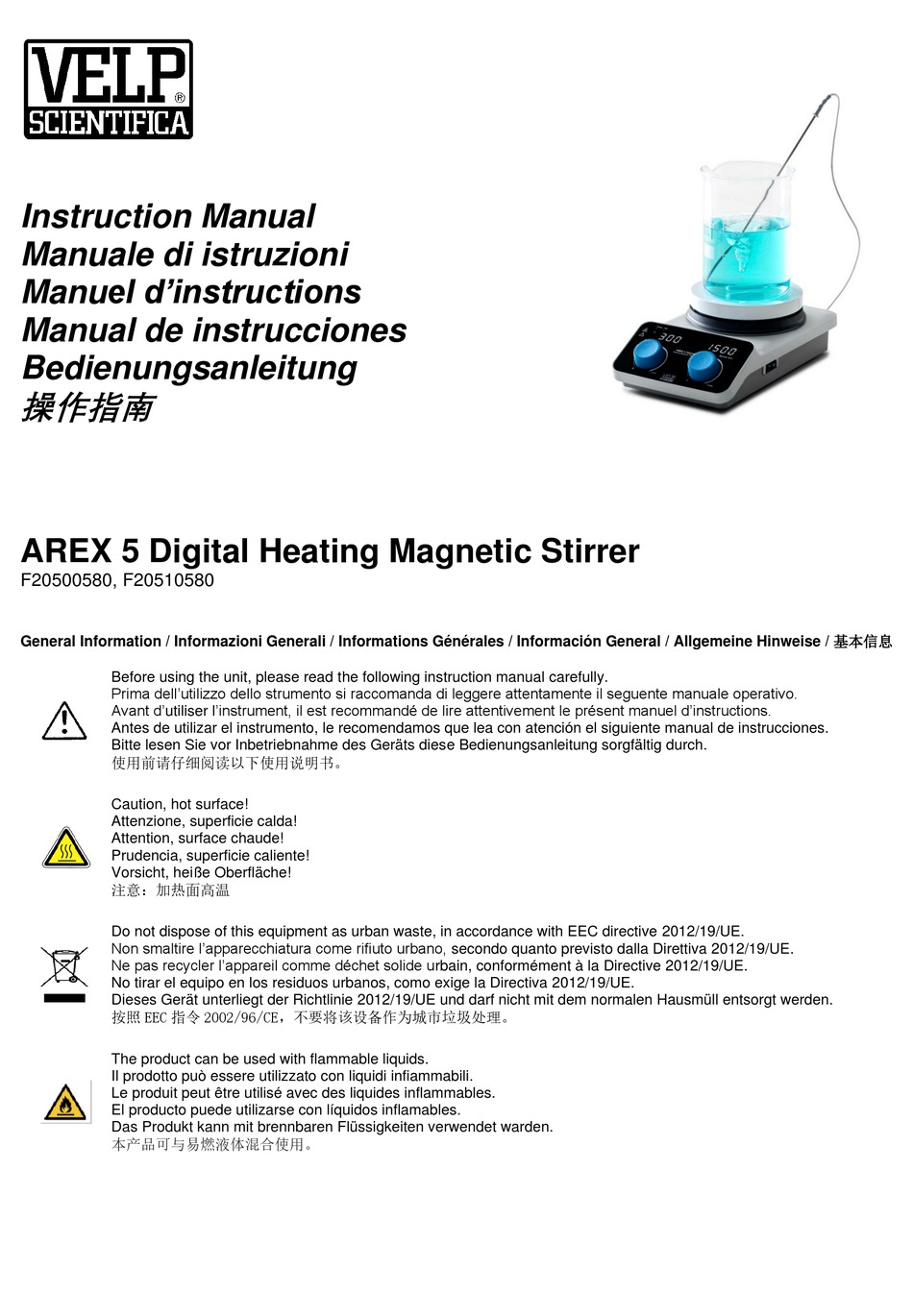 VELP SCIENTIFICA AREX 5 INSTRUCTION MANUAL Pdf Download ManualsLib