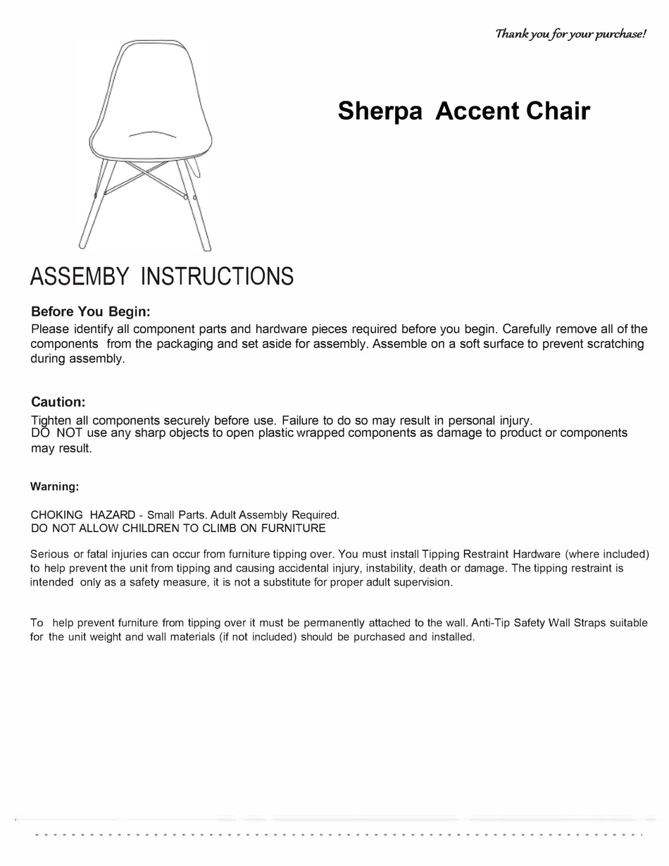 Flash Furniture Sherpa Accent Chair Dl W Gg Assembly Instructions Pdf Download Manualslib