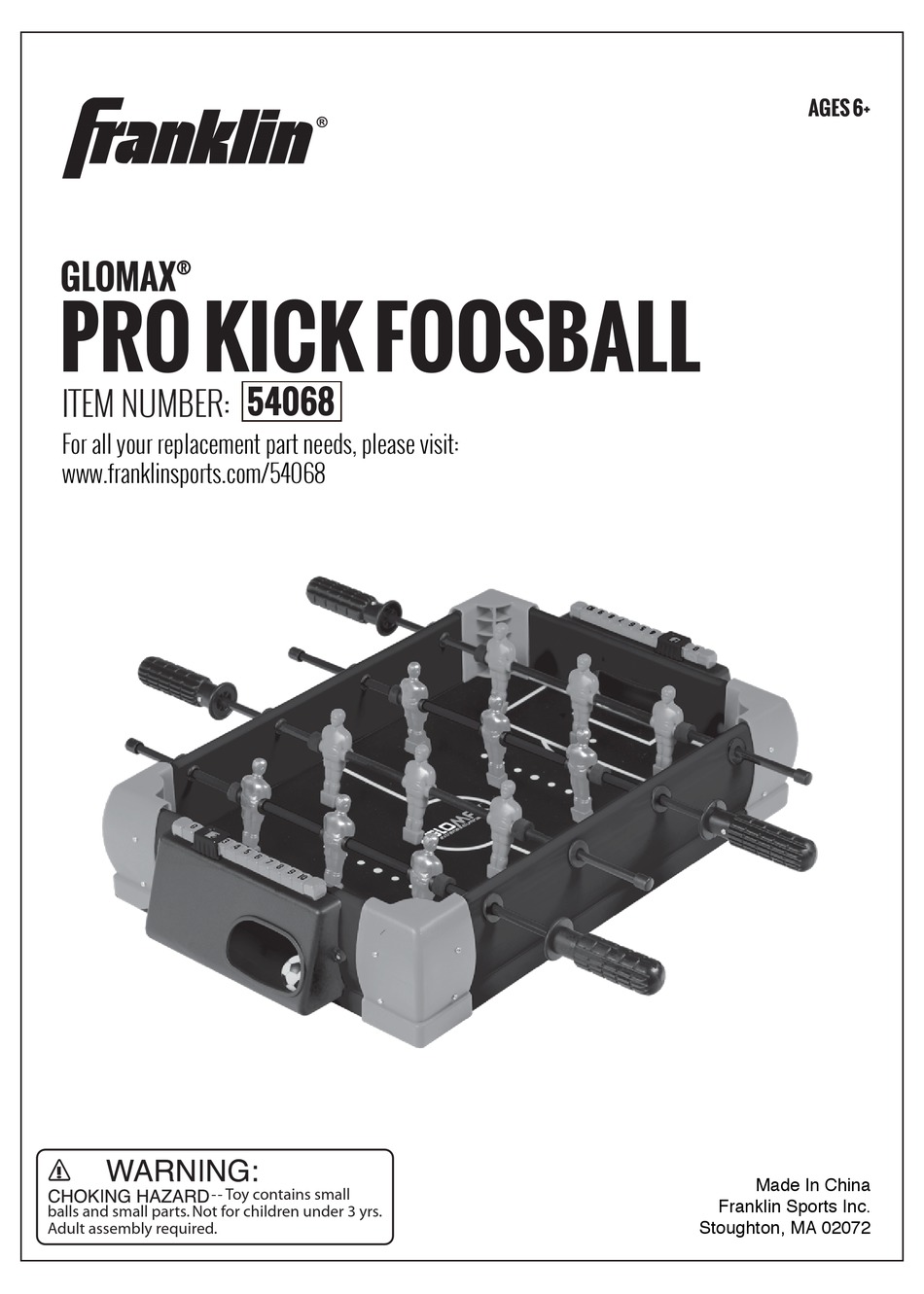 FRANKLIN GLOMAX PRO KICK FOOSBALL MANUAL Pdf Download ManualsLib