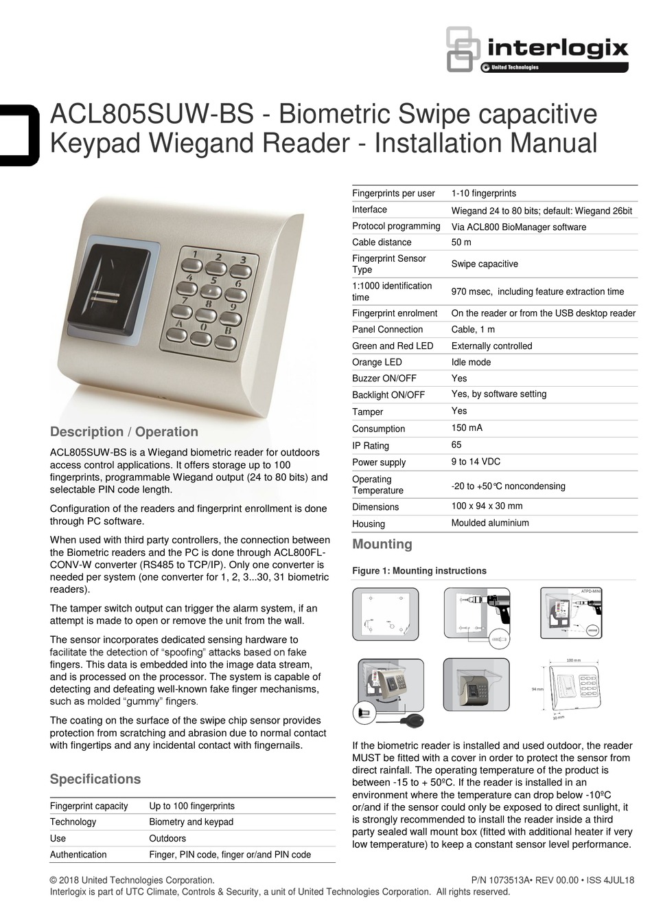 INTERLOGIX ACL805SUW-BS INSTALLATION MANUAL Pdf Download | ManualsLib