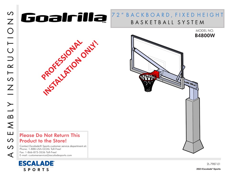GOALRILLA B4800W ASSEMBLY INSTRUCTION MANUAL Pdf Download ManualsLib