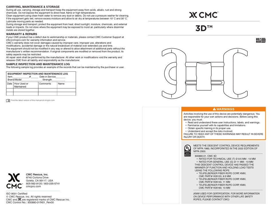 CMC RESCUE 3D INSTRUCTIONS Pdf Download | ManualsLib