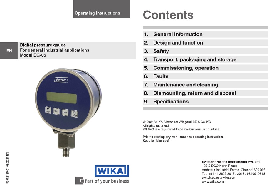 WIKA DG05 OPERATING INSTRUCTIONS MANUAL Pdf Download ManualsLib