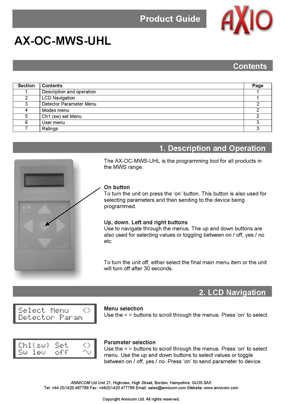 AXIO AXOCMWSUHL PRODUCT MANUAL Pdf Download ManualsLib