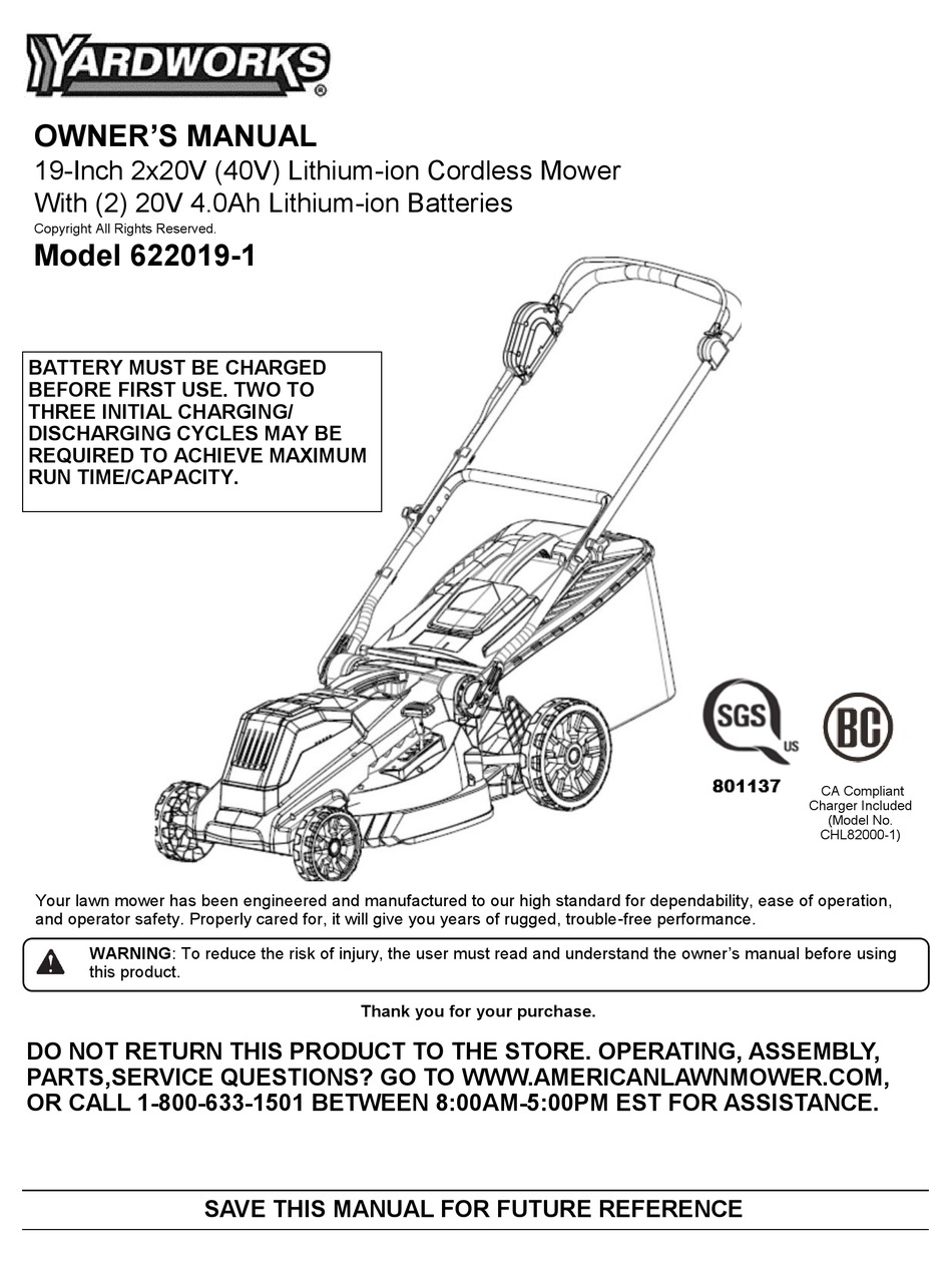 YARDWORKS 6220191 OWNER'S MANUAL Pdf Download ManualsLib