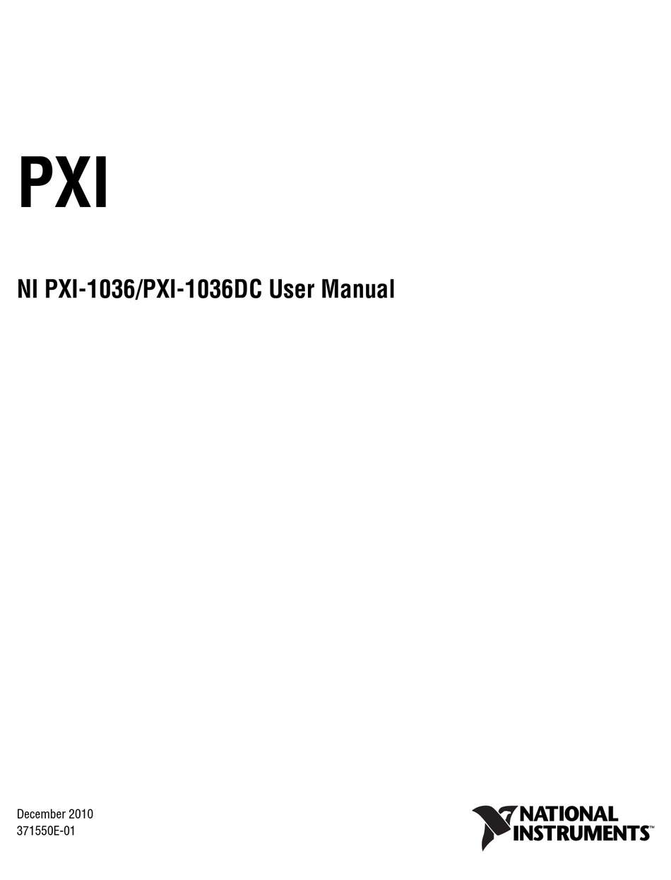 NATIONAL INSTRUMENTS PXI-1036DC USER MANUAL Pdf Download | ManualsLib