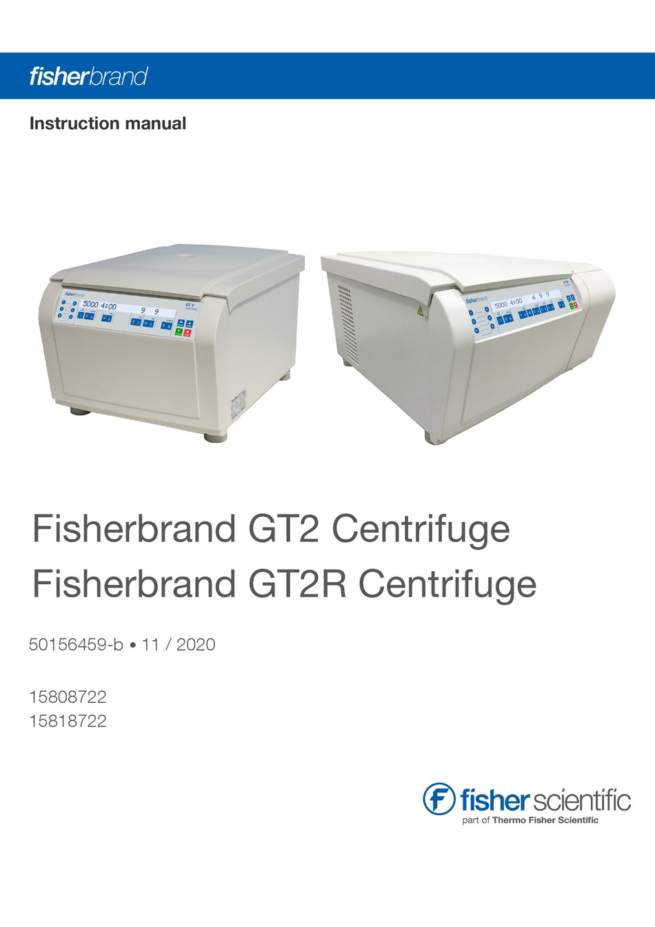 FISHER SCIENTIFIC FISHERBRAND GT2 INSTRUCTION MANUAL Pdf Download
