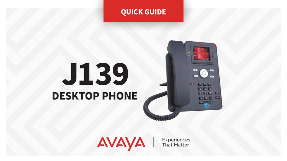 AVAYA J139 QUICK MANUAL Pdf Download | ManualsLib